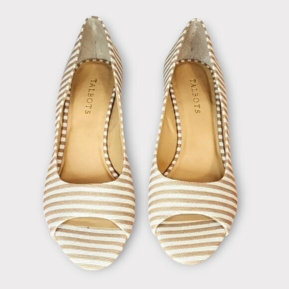 NEW Talbots Royce Peep Toe Wedge Cafe/Tan Ivory, Women's Size 9 M - Picture 3 of 6